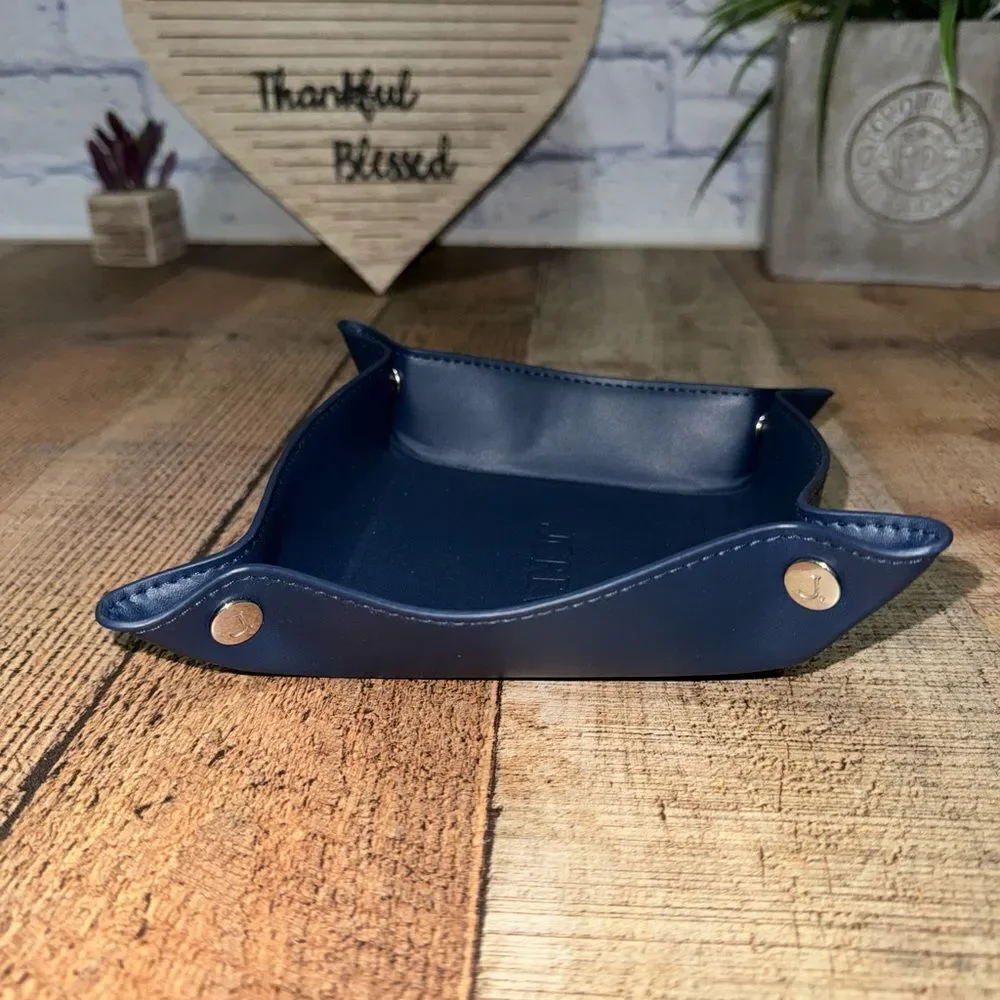 J. Crew‎ navy blue Wallet Leatherette Catchall tray
